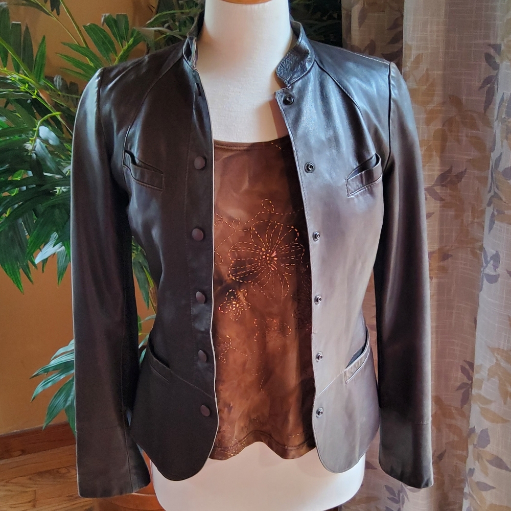 Danier Dark Brown Leather Jacket